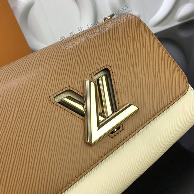 LV包 lv新款女包 Twist中號手袋 Epi皮革手柄 刺繡緞面寬肩帶 LV手提肩背女包  ydh3481